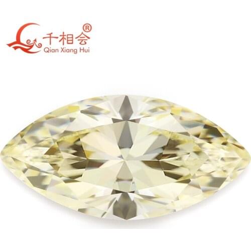 MN yellowish white color marquise shape for cubic zirconia loose CZ stone made by xianxiang hui 10pcs per bag