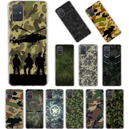 TPU Soft Case for Samsung Galaxy A10 A10E A20s A30 A40 A50 A70 A01 A31 A41 A51 A71 Cover Camouflage Camo military Army Cases