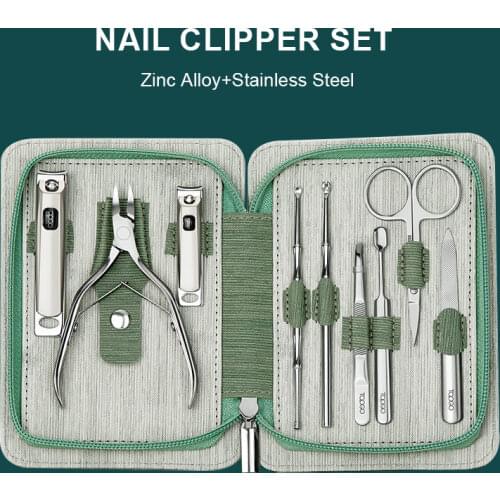 Manicure Set 9 in 1 Pedicure Care Kits Full Function Travel Grooming Case Gift Box Nail Scissors Tools