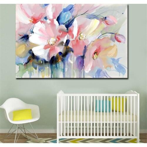 Painted Flowers HD Inkjet Canvas Painting for Living Room Bedroom Decoration Mural Fashion Art Wall Decor Painting Pictures