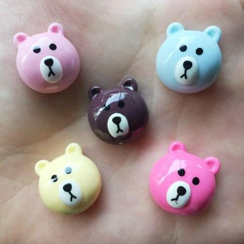 New 20pcs 16mm Hand Painting Resin Bear Flatback Stone Child Scrapbook Crafts/wedding R24A*2