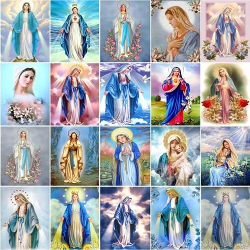 New Arrival Full Square 5D Diamond Embroidery Religious Cross Stitch Kit Diy Diamond Painting Virgin Mary Mosaic Art Home Decor