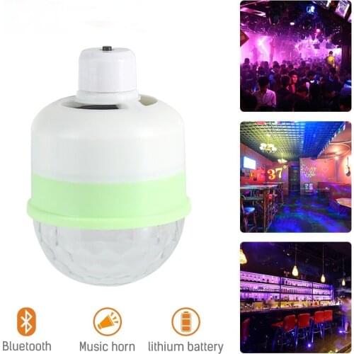 New bluetooth music stage light bulb lamp multifunctional RGB+white light with remote control LED bulb DC5V magic ball
