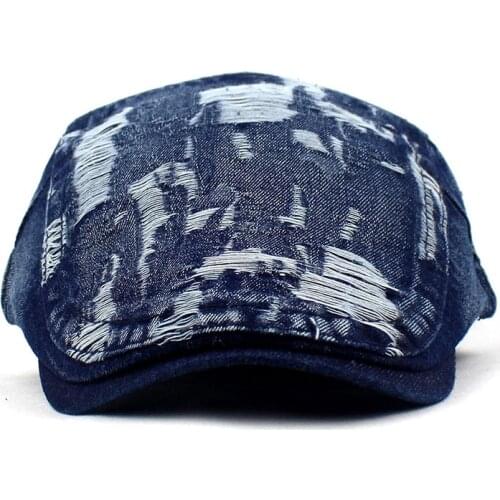 Solid Color Newsboy Caps Men Cotton Flat Peaked Cap Women Painter Beret Hats 09