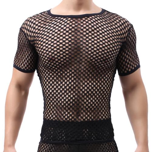Pajamas men pijama hombre sexy sleepwear men underwear honeycomb mesh set breathable pyjama homme home costumes bielizna nocna