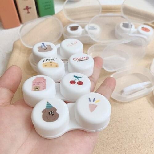 Portable Contact Lens Case For Women Gift Contact Lenses Box Portable Lovely Eyes Contact Lens Container Travel Kit Contact Box