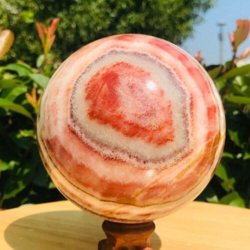 Natural Rhodochrosite Ball Quartz Crystal Sphere Mineral Healing