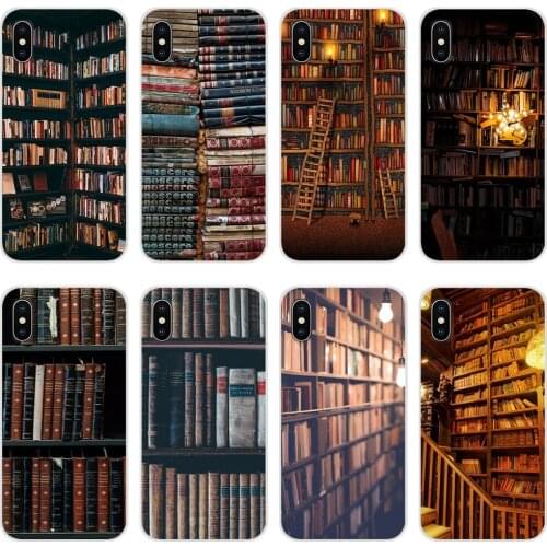 For Huawei Honor 4C 5C 6X 7 7A 7C 8 9 10 8C 8S 8X 9X 10I 20 Lite Pro Transparent TPU Case Cover Colorful Book Library book shelf