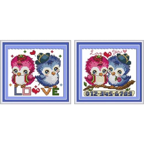 Romantic journey cross stitch kit cartoon bird lover count stamped 14ct 11ct hand embroidery DIY handmade needlework supply free