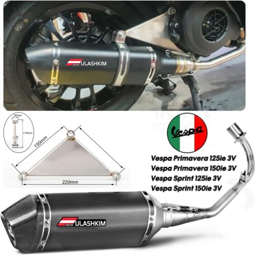 Motorcycle Exhaust Muffler Slip On For Vespa Sprint 150 Vespa Primavera 150 iGet Sprint 150 iGet 2016-2020 Exhaust Pipe