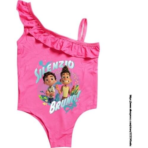 Girls' One Piece Swimsuits New movie Luca Swimwear Kids lacework Bikini Cute Beach Wear Childrens One-Piece Suits