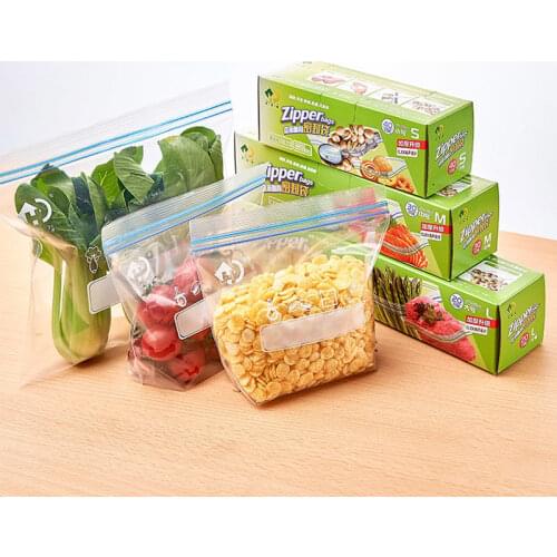Thickened Reusable Plastic Food Bag Refrigerator Seal Ziplock Storage Bag Freshness Protection Package Plastic Bags Transparent