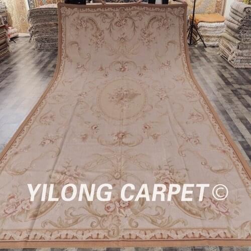 Yilong 8.5'x16' handmade flat weave aubusson style european wool area aubusson rug (W36C260x490cm)