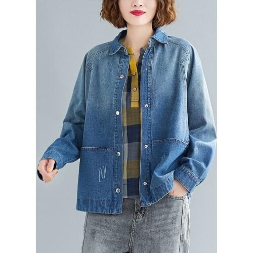 2021 Spring Autumn Plus Size Denim Jacket Women Oversize Vintage Long Sleeve Jeans Basic Coat Short Outerwear Female Clothes