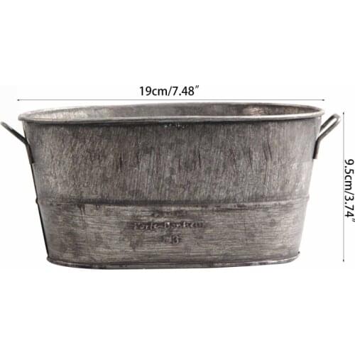 Garden Plant Pot Decorative Vintage Succulent planter Zinc coat Bucket Boxes Flo