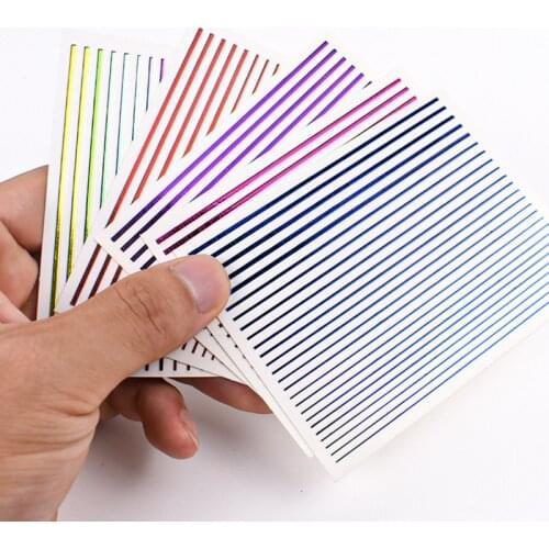 1pc Blue Purple Striping Tape Nail Design Stripe Lines Geometry 3D Slider for Nails Gel Polish Sticker Decals for Manicure