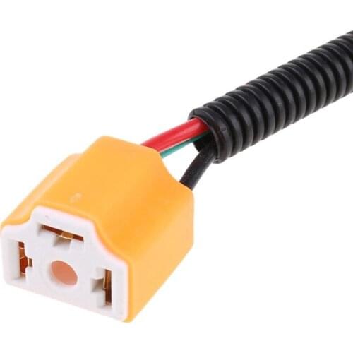2Pcs H4 9003 Ceramic Wire Harness Plug Cable Headlights Connector Extension New