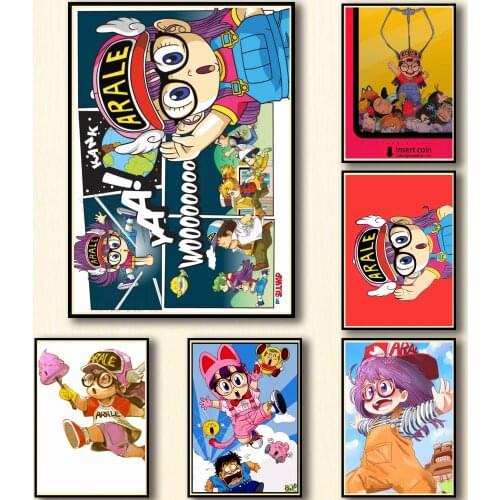 30 Designs Anime Arale Whitepaper Poster Artwork Homedecal Fancy Wall Sticker for Coffee House Bar