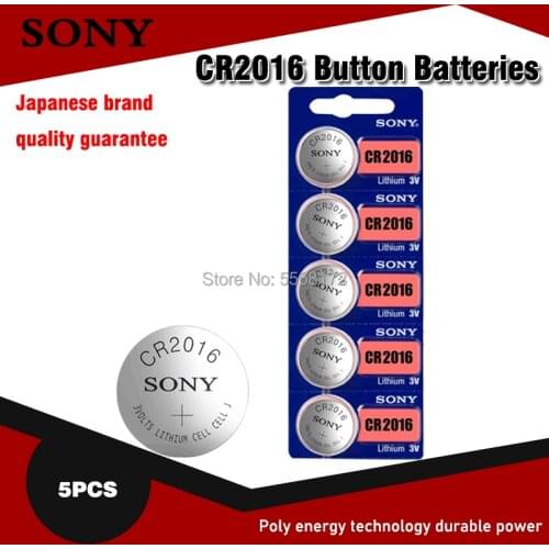 5pcs FOR SONY CR2016 Button Batteries 3V CR 2016 LM2016 BR2016 DL2016 Cell Coin Lithium Battery For Watch Electronic Toy Remote