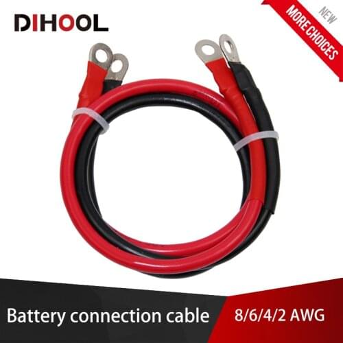 8/6/4/2 AWG Battery Cable, Stranded Copper Wire with Lug For Battery Series and Parallel,Solar Inverter,Motorcycle Power Switch