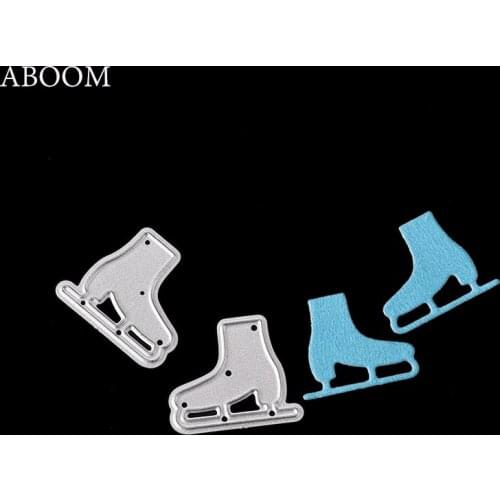 ABOOM 2PCS Skates Metal Cutting Dies Stencil DIY Scrapbooking Decorative Craft Photo Album Embossing Folder Paper Card Die Cut