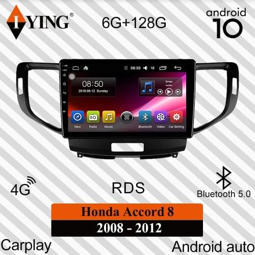 Android Auto For Honda Accord 8（EURO） 2008-2012 Car Radio Multimedia Video Player Navigation GPS Carplay DSP Android 10 No 2din