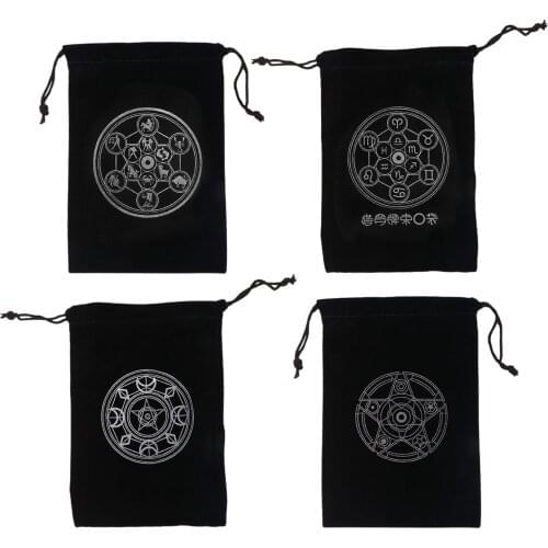 Velvet Tarot Storage Bag Moon Phase Oracle Card Divination Bag Board Game Deck Table Games Bags