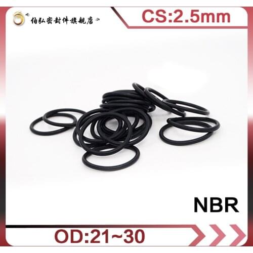 Nitrile Rubber O-Ring 20PCS/lot Black NBR Sealing CS2.5mm OD21/22/23/24/25/26/27/28/29/30mm O-Ring Seal Gasket Ring