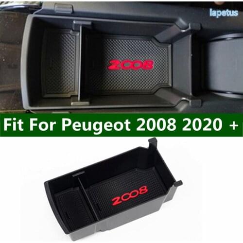 Lapetus Central Control Armrest Multifunction Sort Out Storage Box Auto Interior Accessories Black For Peugeot 2008 2020 2021