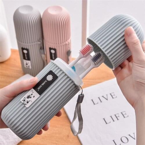Mouth Washing Brushing Cups Simple Tooth Cylinder Toothpaste Cover Portable Travel Suit Couple Toothbrush Box Dental Storage Box