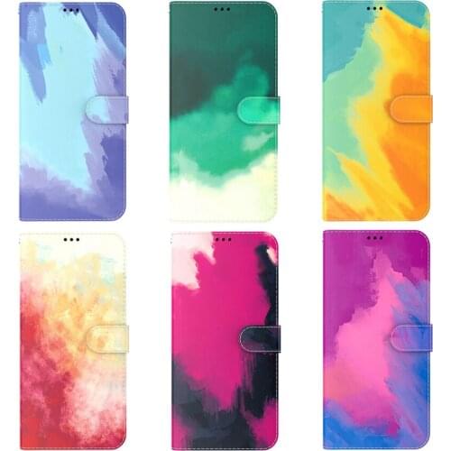 Watercolor Colorful Gradient Phone Case For Xiaomi Redmi Note 7 7A 8 8A 8T 9 9A 9C 9T 10 Pro 10S 9S Flip Wallet Leather Cover