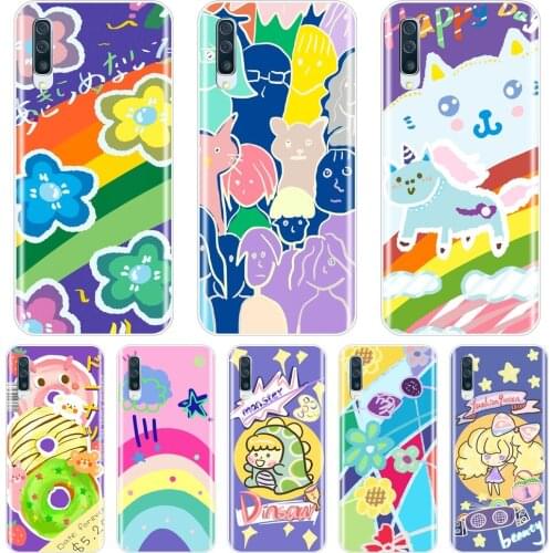 Back Cover For Samsung Galaxy A40 A30 A20 A10 Cute Flower Color Silicone Soft Case For Samsung Galaxy A50 A60 A70 A80 Phone Case