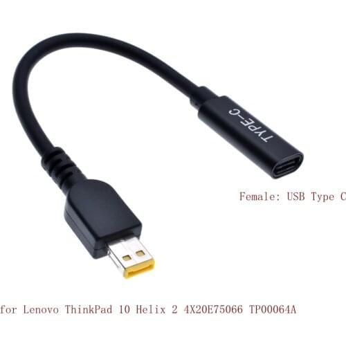 Dc USB Type C Power Adapter Plug Converter Laptop Charging Cable Cord for Lenovo ThinkPad 10 Helix 2 4X20E75066 TP00064A