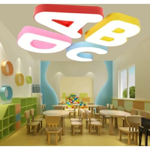 Kindergarten early education center classroom cartoon led ceiling lights creative letters study lamp children room LED lights