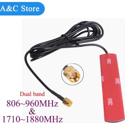 Dual band gsm antenna 806-960Mhz 1710-1880Mhz glued strip patch antenna SMA-Male connector Aerial 3 meters Cable high quality