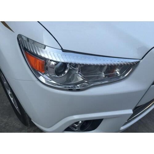 2013-2015 Chrome Front Headlight Cover Trims 2PCS Fit For Mitsubishi ASX large lampshade trim