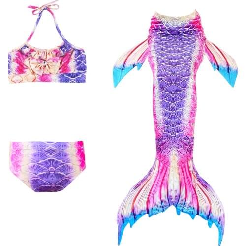 3pcs Set Mermaid Swimsuit Childrens Kids Swimwear Bikini Hot Spring Island Vacation Swimming Clothes Swimwear