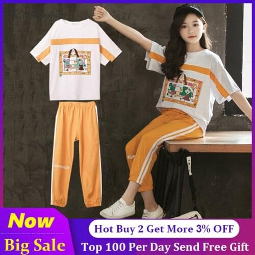 Sets For Girls Clothes New Summer Short Sleeve T-Shirt +Pants 2Pcs Suits Kid Clothes Toddler Kids Clothes For 2 4 6 8 12 Years