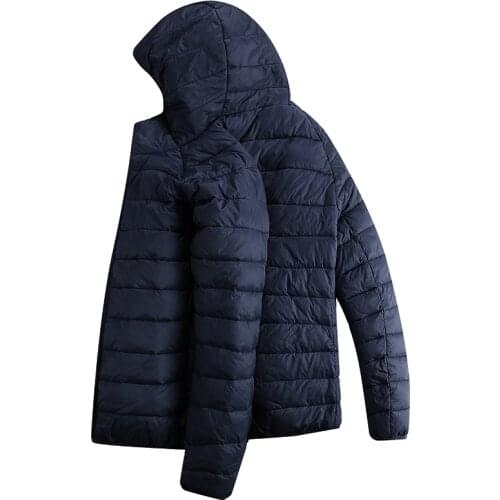 Autumn Winter Casual Ultra-Thin Jacket Men Warm Down-Cotton Parkas Hooded Coat Streetwear Breathable Bomber Waterproof Jackets