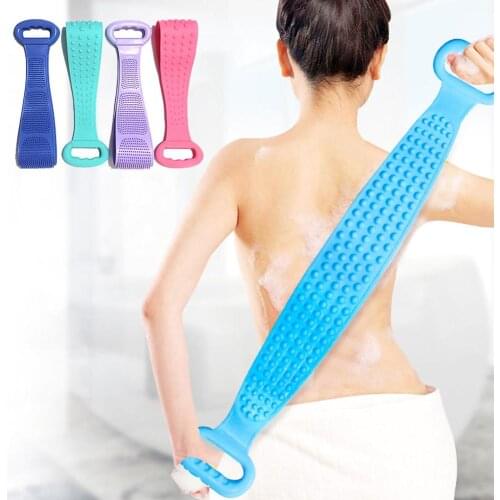 Magic Silicone Brushes Bath Towels Rubbing Back Mud Peeling Body Massage Shower Extended Scrubber Skin Clean Shower Brushes