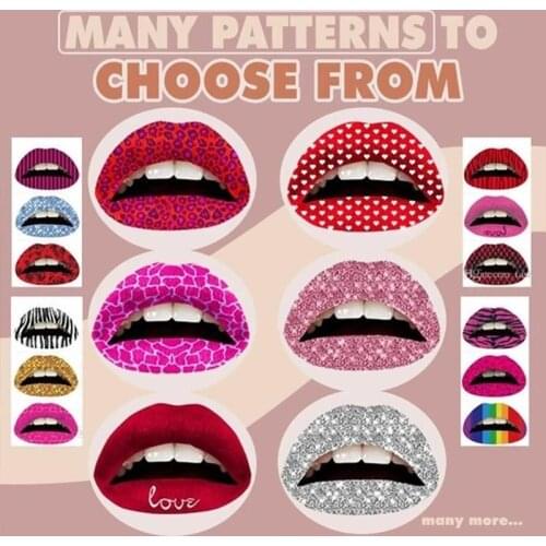 Instant Pattern Artistic Lip Sticker Waterproof Long Lasting Temporary Lip Tattoo Lip One-time Tattoo Sticker Beauty Lip Makeup