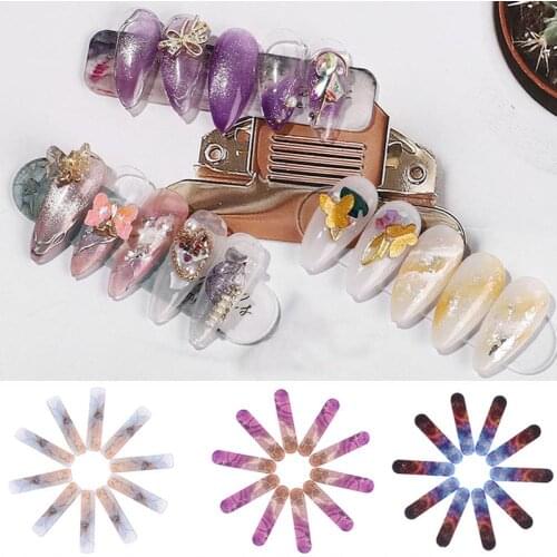 10Pcs/Set Reusable Nail Display Board Japanese Style Acrylic Nail Tips Manicure накладная рука Showing Shelf Practice Tool