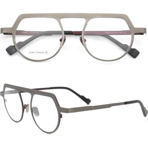Women Round eyeglasses frame men 2020 fashion Pure Titanium Retro metal eyeglass frame double bridge prescription glasses frames