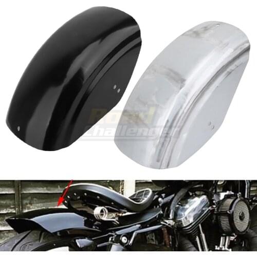 Motorcycle Black Chrome Short Flat Rear Fender Mud Guard Fit For Harley Sportster XL 883 1200 48 72 1986-2020