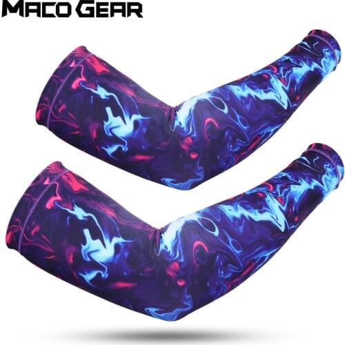 Men Running UV Protection Arm Warmer Sleeves Bicycle Volleyball Basketball Compression Cycling Cuffs Sun Shield Sleeve Women