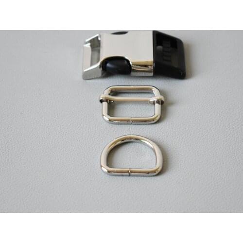 20 set pulling buckle Metal release buckles D rings sliders for cat dog collar adjustable buckles DIY sewing accessories