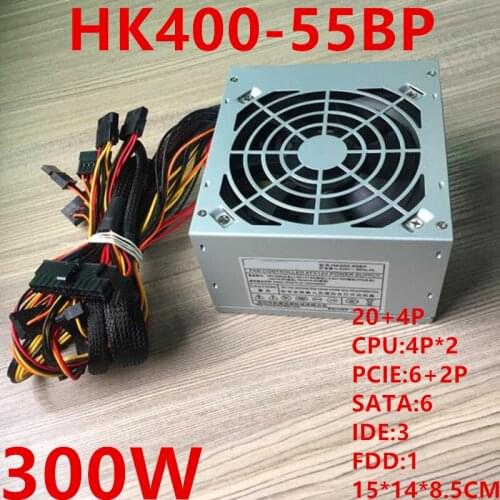 New PSU For Huntkey Brand Supporting Binuclear Quadruplex I3 I5 I7 Rated 300W Peak 400W Power Supply HK400-55BP