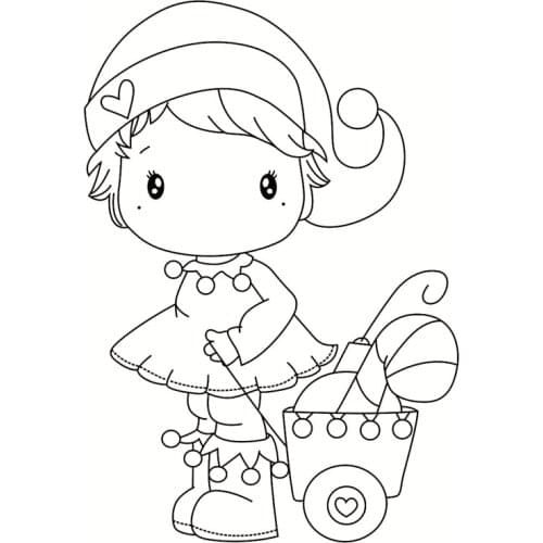 Girl Transparent Clear Silicone Stamps for DIY Scrapbooking/Card Making/Kids Fun Decoration Supplies