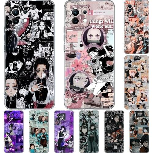 Clear Case for Xiaomi Mi Poco X3 NFC M3 11 10T Lite Phone Soft Cover Note 10 Pro 9T Transparent Celular Capa Demon Slayer Anime