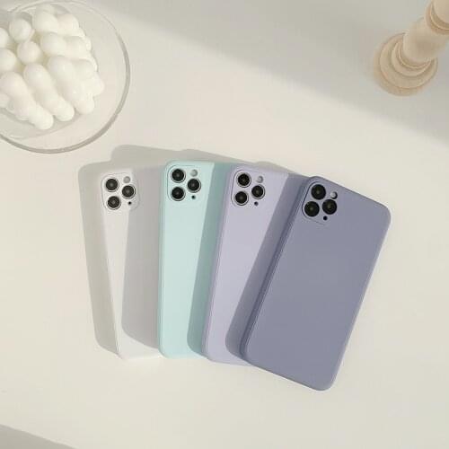 Luxury simple Solid color Korean Couple Phone Case For iPhone 11 Pro Max case Cute cover for iPhone XS MAX XR X 7 8 Plus SE Case